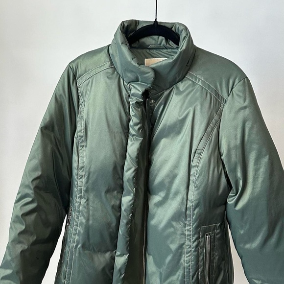 MICHAEL KORS Green Waterfowl Down Quilted Puffer Jacket Winter Coat Size- Large - Picture 4 of 11